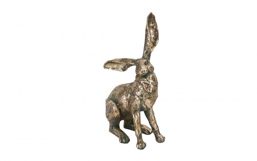 Figurka z tworzywa Zając 36,5 cm Złoty GJ0017