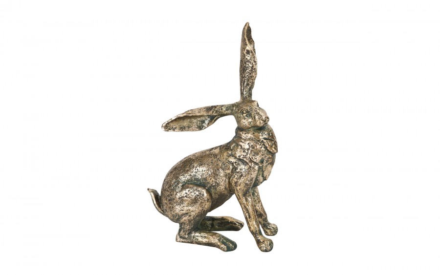 Figurka z tworzywa Zając 36,5 cm Złoty GJ0017