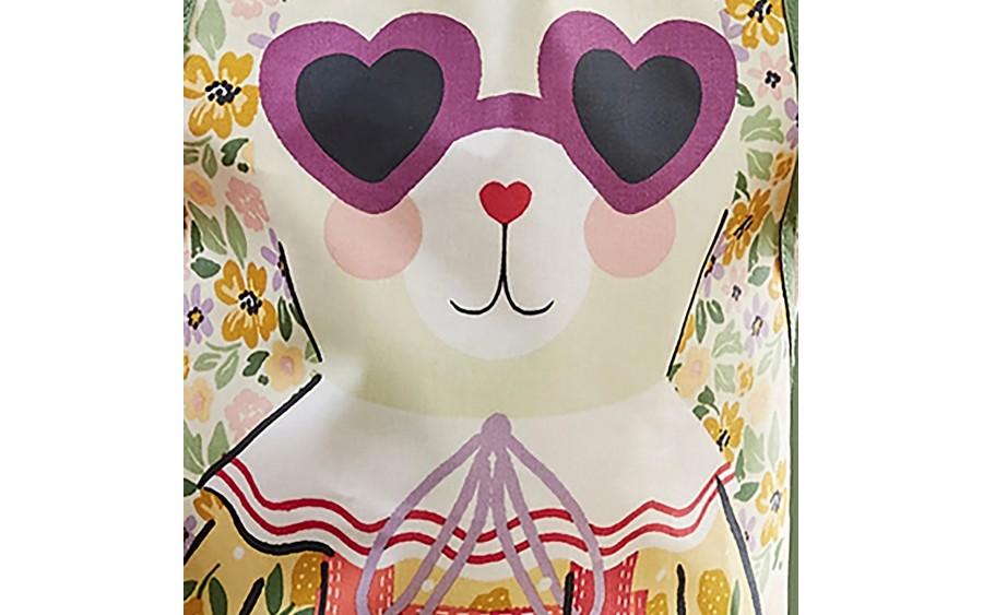 Fartuszek dziecięcy Rosie Rabbit Ulster Weavers 57x42 cm, 3D uszy, powłoka wipe-clean, fartuch do gotowania i pieczenia dla dzie