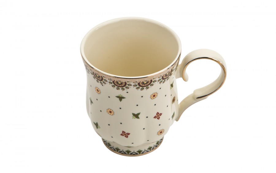 Kubek 450 ml Casablanca DUO, porcelana śmietankowa ze złoceniem