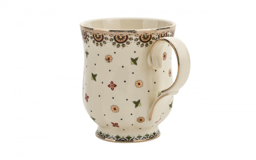 Kubek 450 ml Casablanca DUO, porcelana śmietankowa ze złoceniem