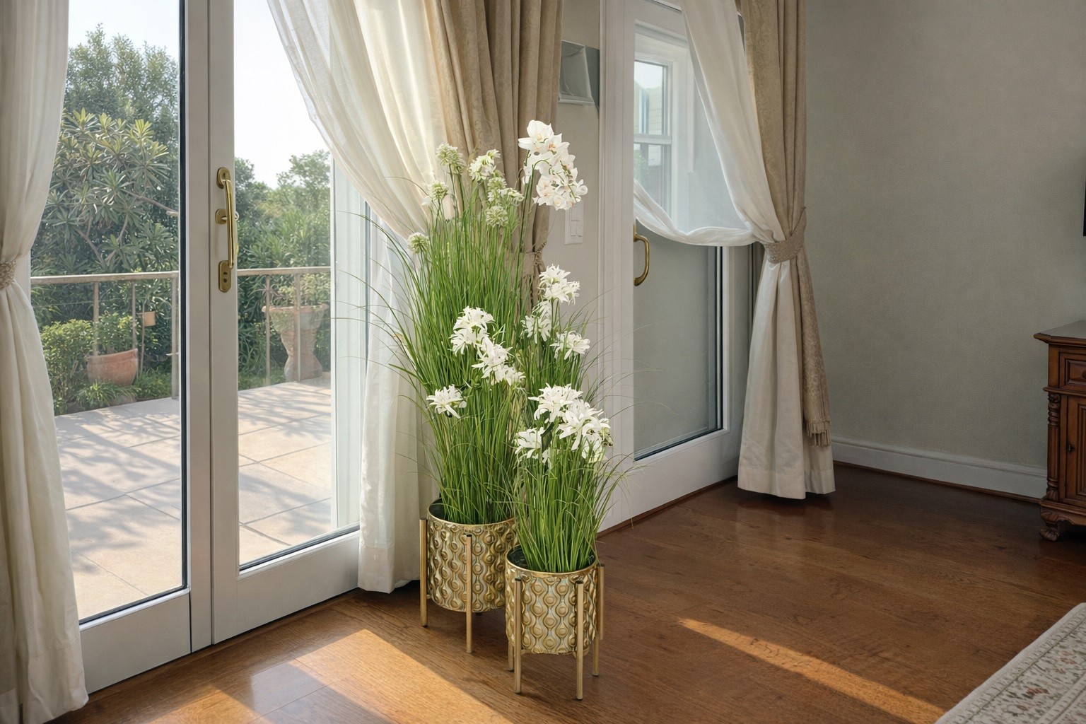 Sztuczna roślina Lilia Pajęcza 90x38x38 cm Hymenokallis
