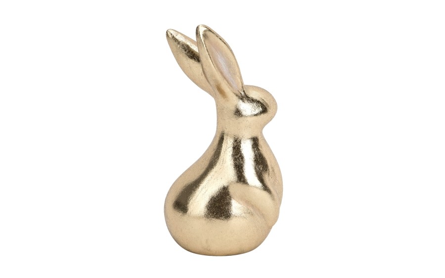 Figurka dekoracyjna Zając 26 cm ceramiczny złoty