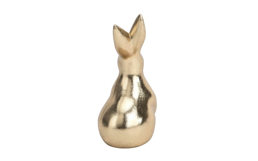 Figurka dekoracyjna Zając 26 cm ceramiczny złoty