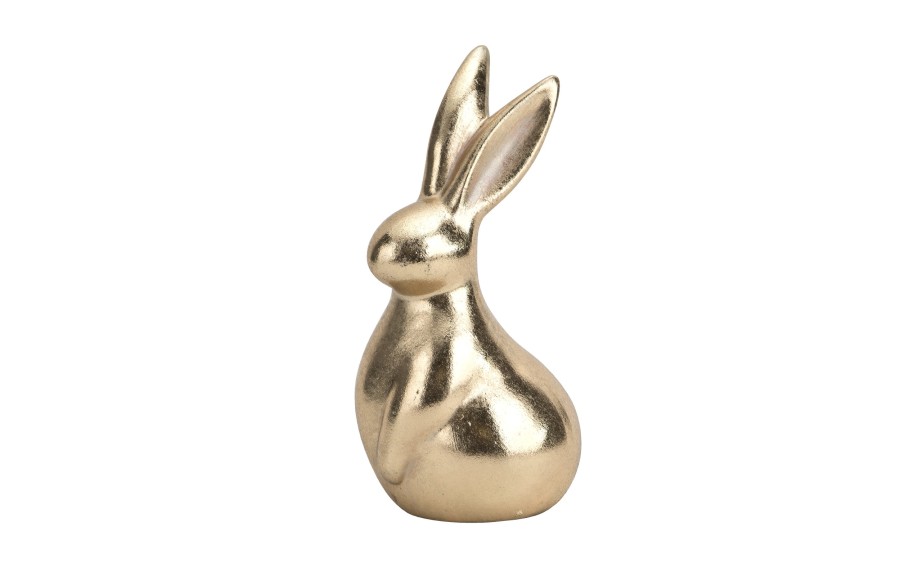 Figurka dekoracyjna Zając 26 cm ceramiczny złoty