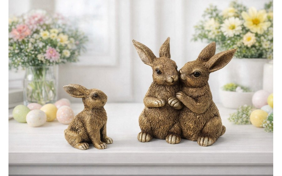 Figurka dekoracyjna Zajączki 15 cm GJ0049