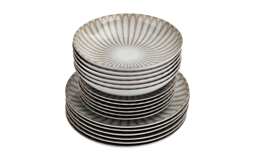 Komplet Talerzy Lubiana Boss Roma 18 el. dla 6 Osób Porcelana Dekor 9228