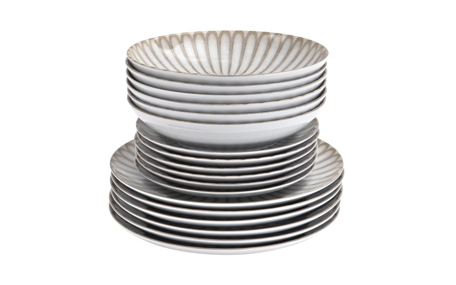 Komplet Talerzy Lubiana Boss Roma 18 el. dla 6 Osób Porcelana Dekor 9228