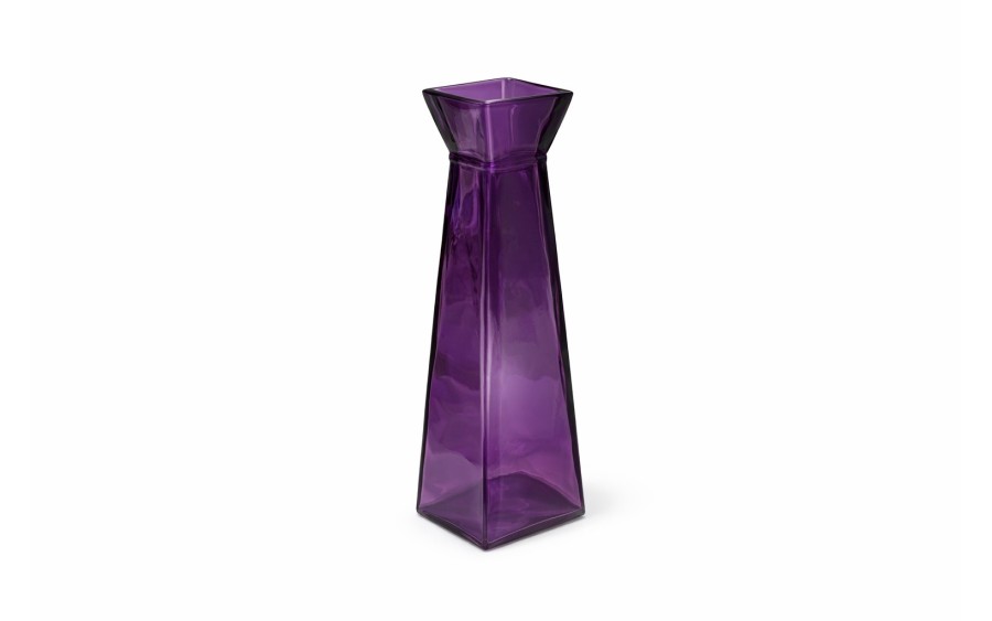 Wazon szklany 28 cm San Miguel Piramida fioletowy 4432/DB464