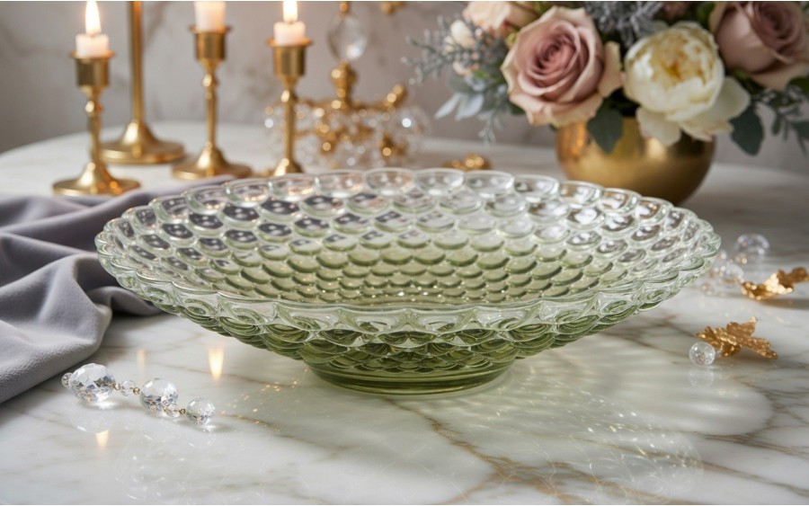 Patera szklana dekoracyjna 249cm Dekor-Pap JK0441 do owoców i deserów
