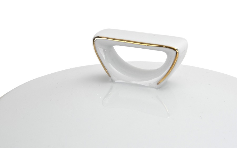 Waza porcelanowa 3L Chodzież Bella biała złota elegancka luksusowa