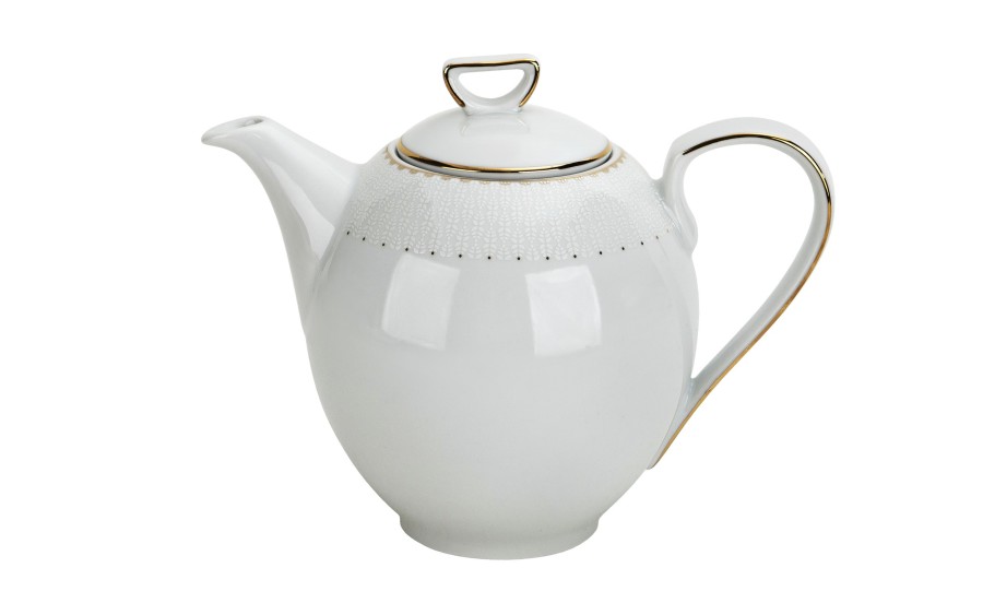 Serwis kawowy 12 osób Chodzież Bella porcelana złota elegancka