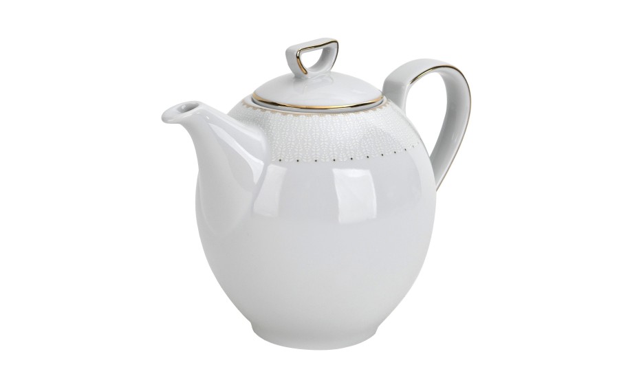 Serwis kawowy 12 osób Chodzież Bella porcelana złota elegancka