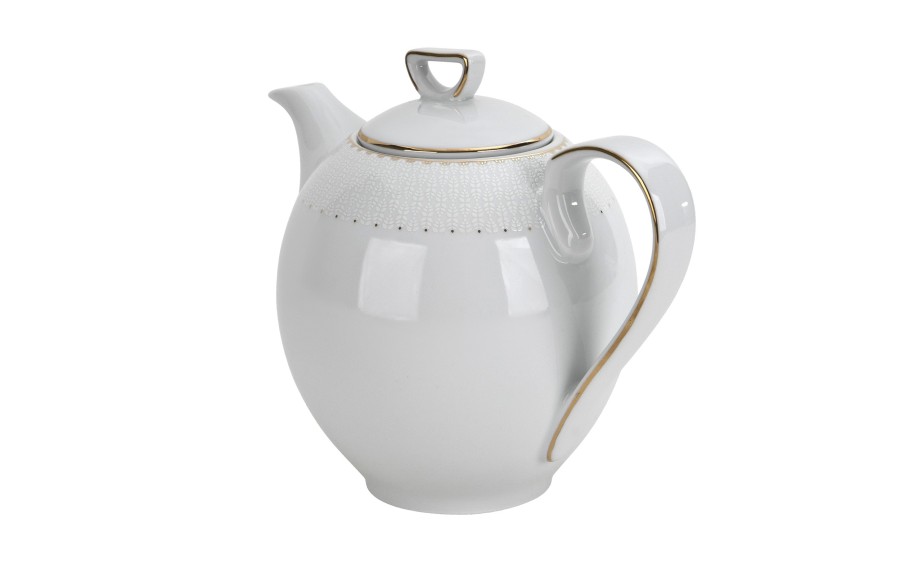 Serwis kawowy 12 osób Chodzież Bella porcelana złota elegancka
