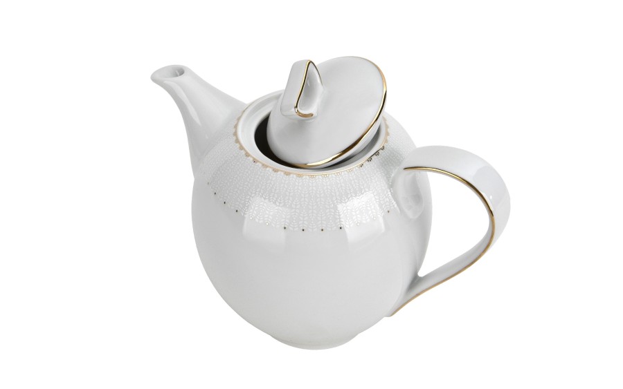 Serwis kawowy 12 osób Chodzież Bella porcelana złota elegancka