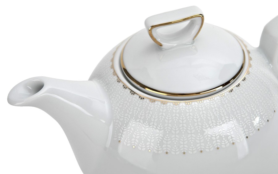 Serwis kawowy 12 osób Chodzież Bella porcelana złota elegancka