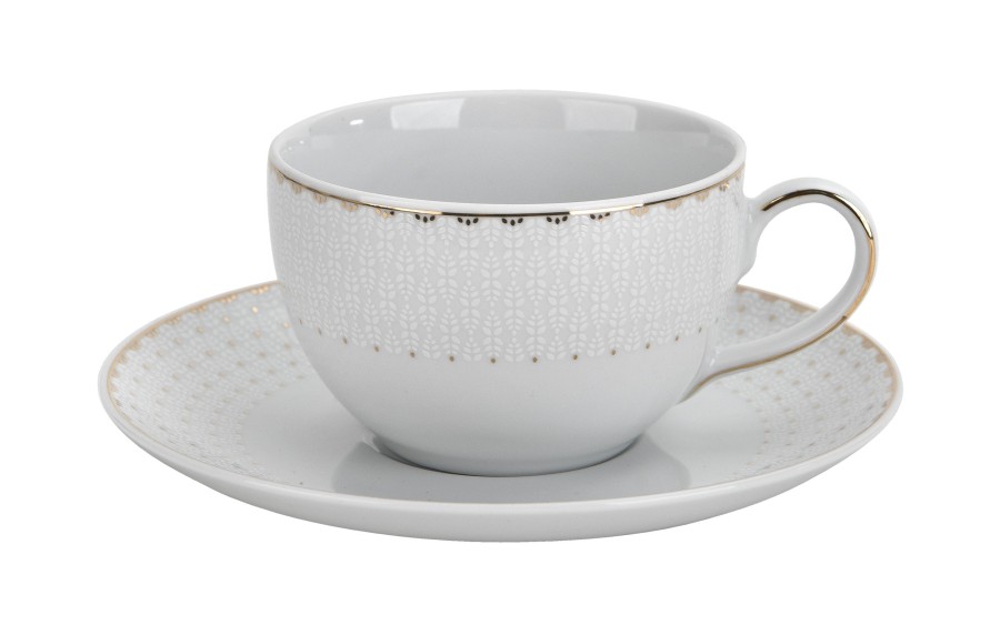 Serwis kawowy 12 osób Chodzież Bella porcelana złota elegancka