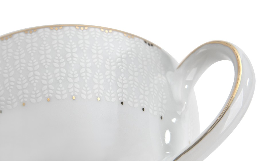 Serwis kawowy 12 osób Chodzież Bella porcelana złota elegancka