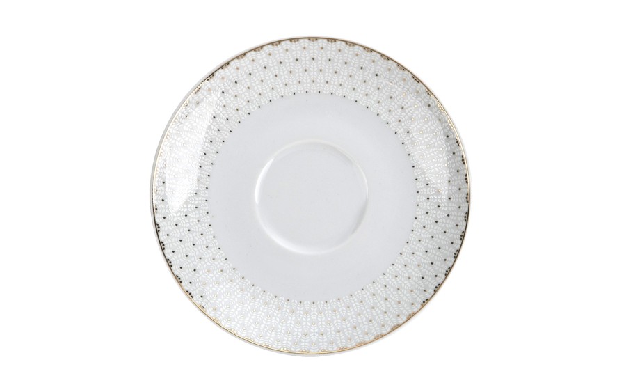 Serwis kawowy 12 osób Chodzież Bella porcelana złota elegancka