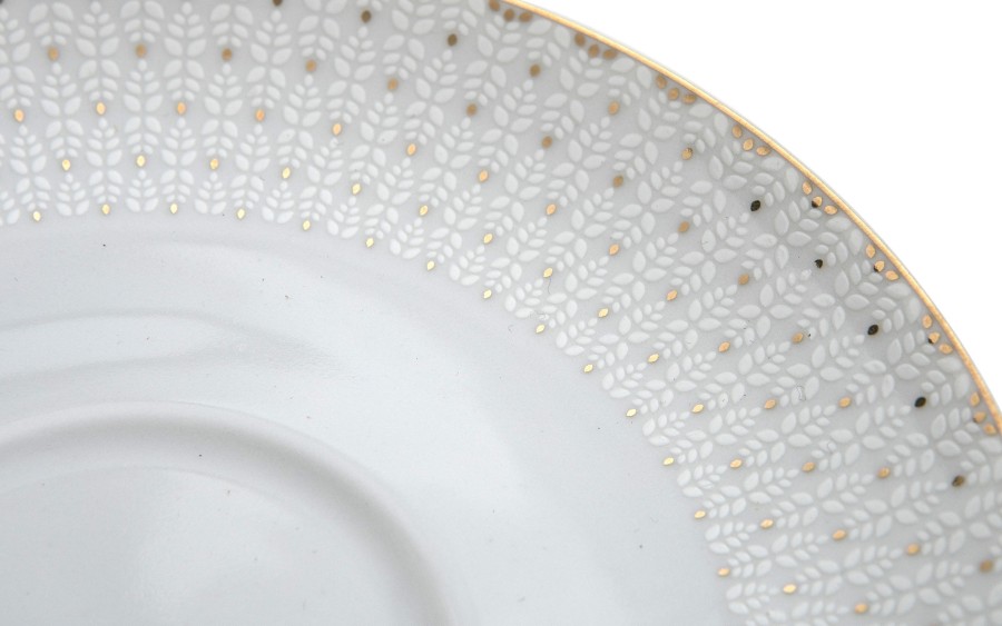 Serwis kawowy 12 osób Chodzież Bella porcelana złota elegancka