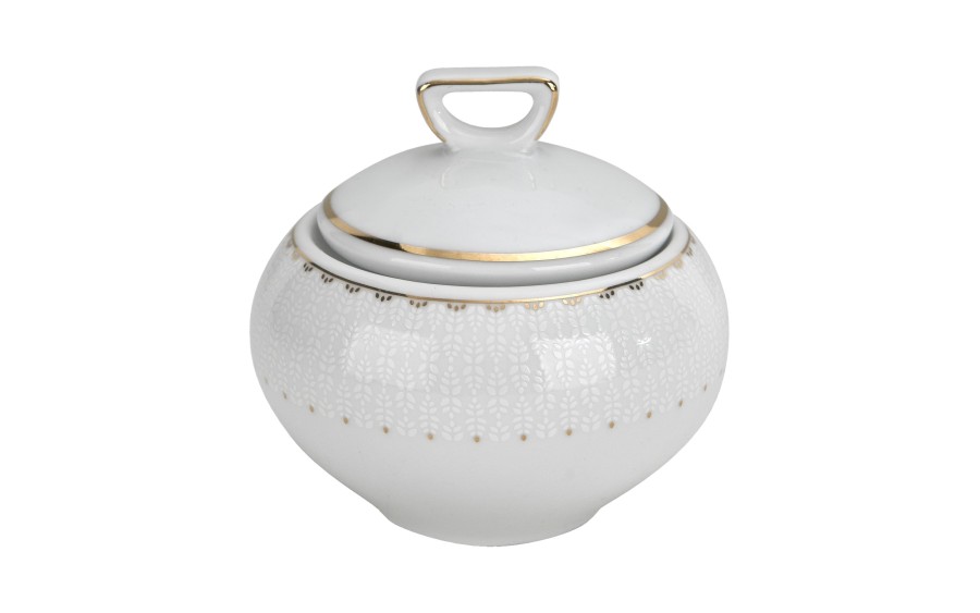 Serwis kawowy 12 osób Chodzież Bella porcelana złota elegancka