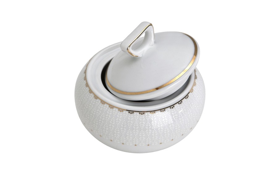Serwis kawowy 12 osób Chodzież Bella porcelana złota elegancka