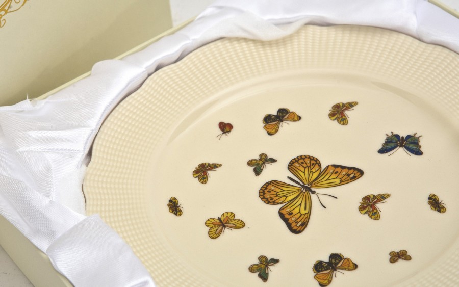 Komplet 2 talerzy deserowych 20,5 cm Motylki
