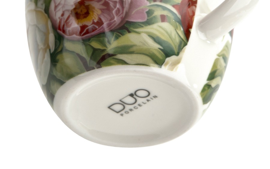 Kubek porcelanowy 460 ml Piwonie w koszyczku