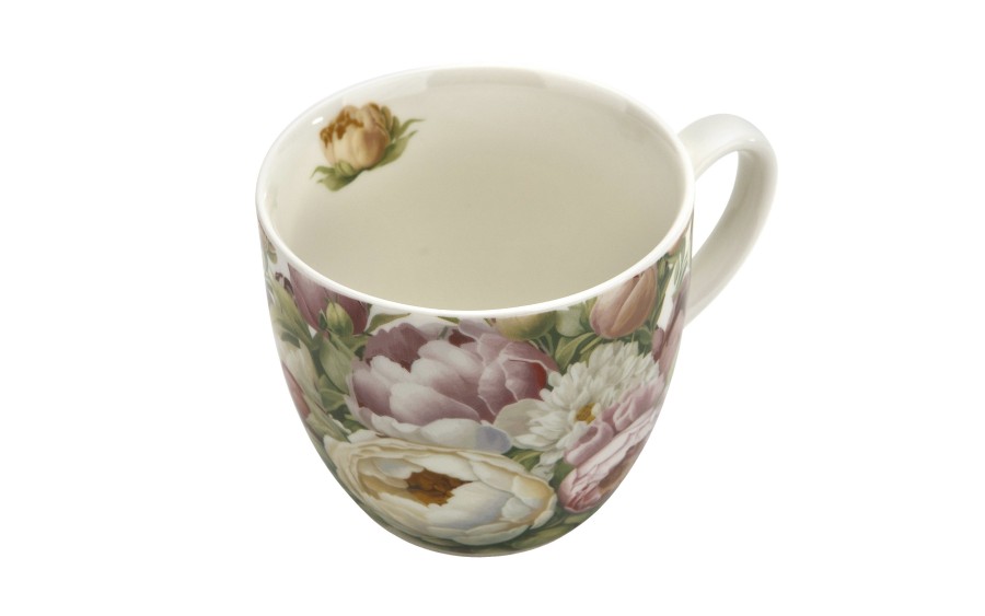 Kubek porcelanowy 460 ml Piwonie w koszyczku