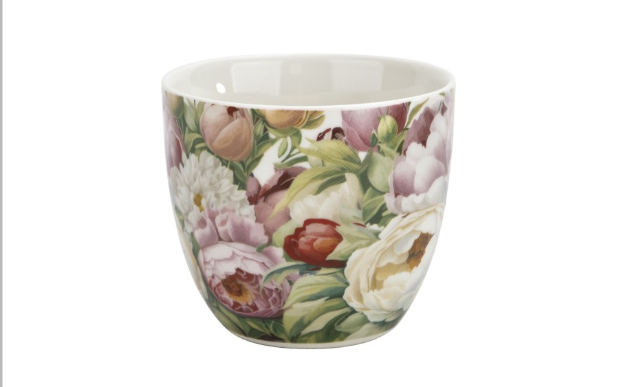 Kubek porcelanowy 460 ml Piwonie w koszyczku