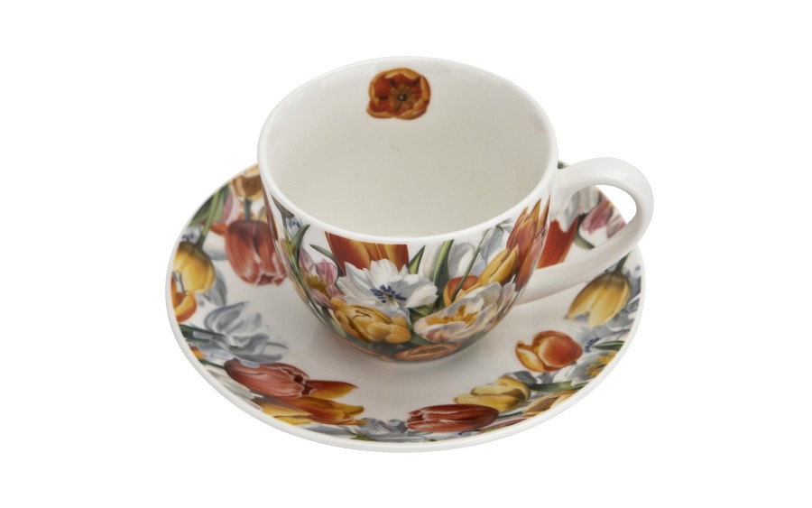 Komplet 2 filiżanek 270 ml + spodki Tulipany