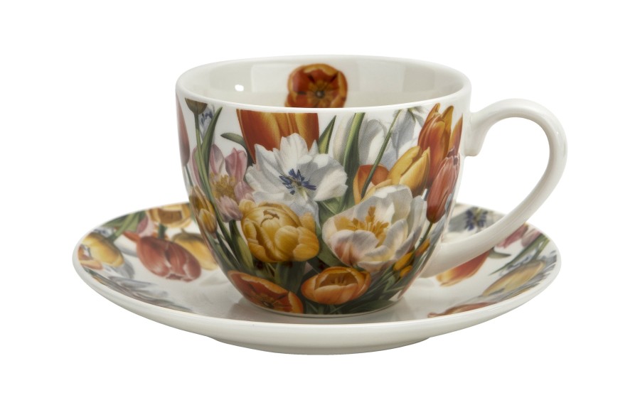 Komplet 2 filiżanek 270 ml + spodki Tulipany