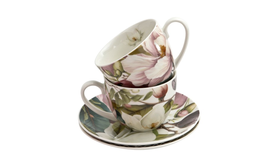 Komplet 2 filiżanek 270 ml + spodki Magnolie
