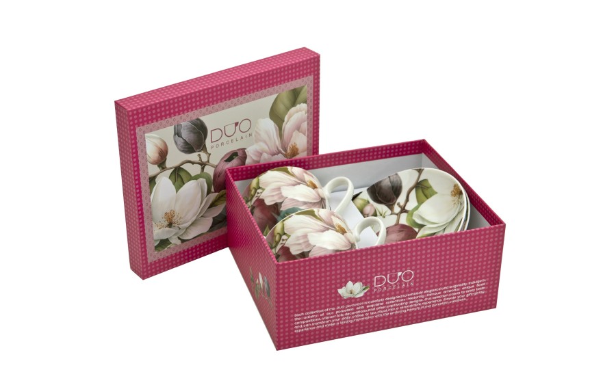 Komplet 2 filiżanek 270 ml + spodki Magnolie
