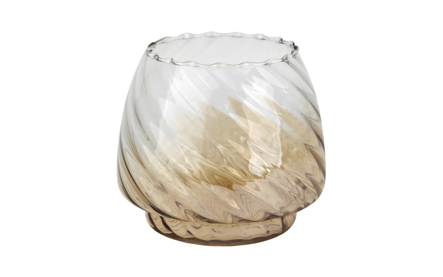 Salaterka szklana bursztynowa 16x18 cm Dekor-Pap JK0450 – elegancka misa na stół