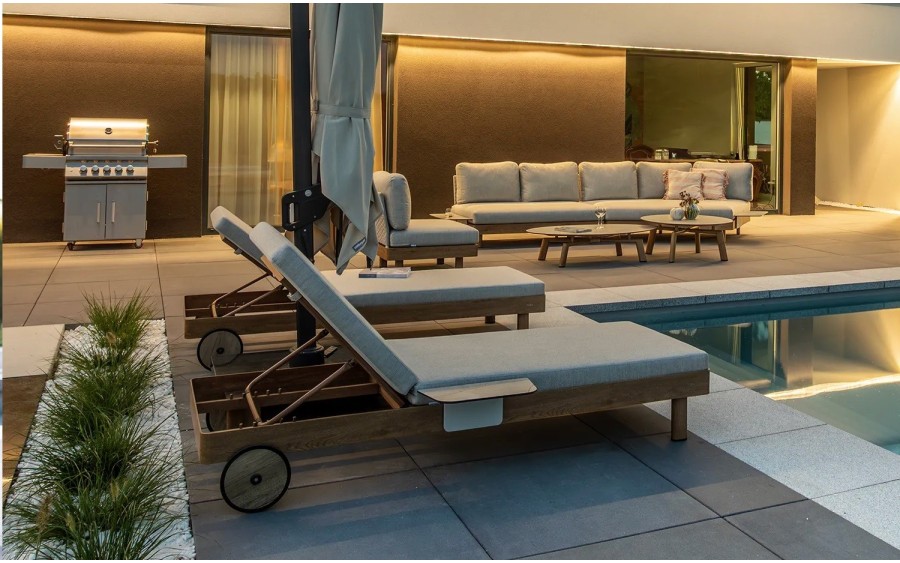 Leżanka ogrodowa LOUNGE Alu/OAK