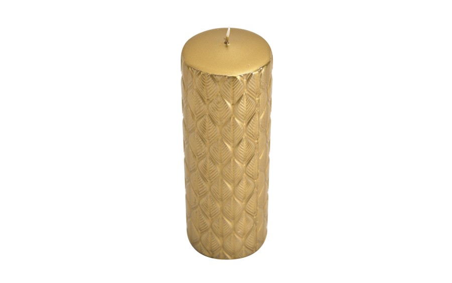 Świeca pieńkowa 20 cm Willow złoty metalik