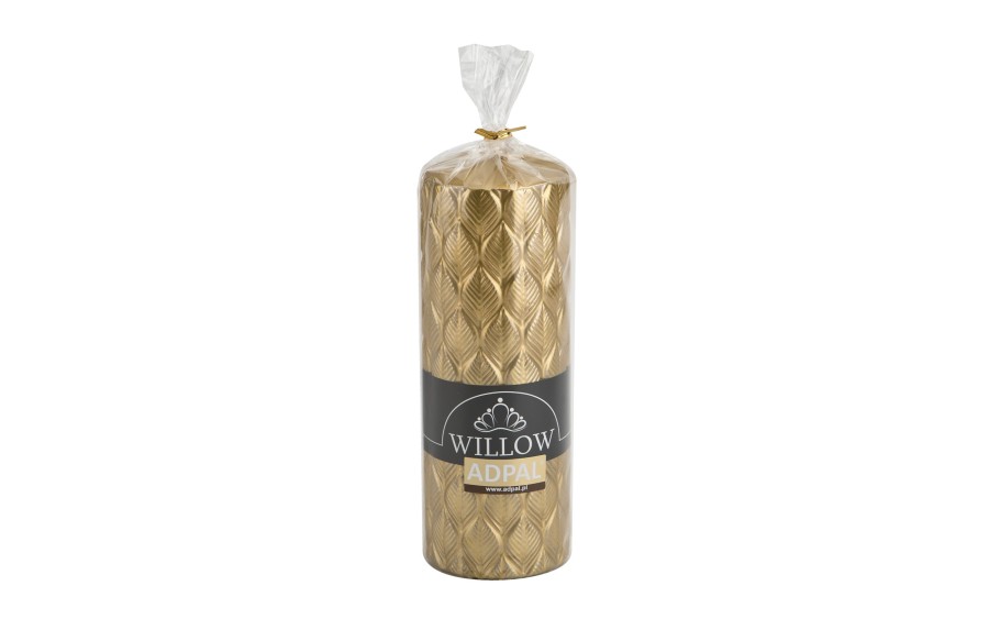 Świeca pieńkowa 20 cm Willow złoty metalik