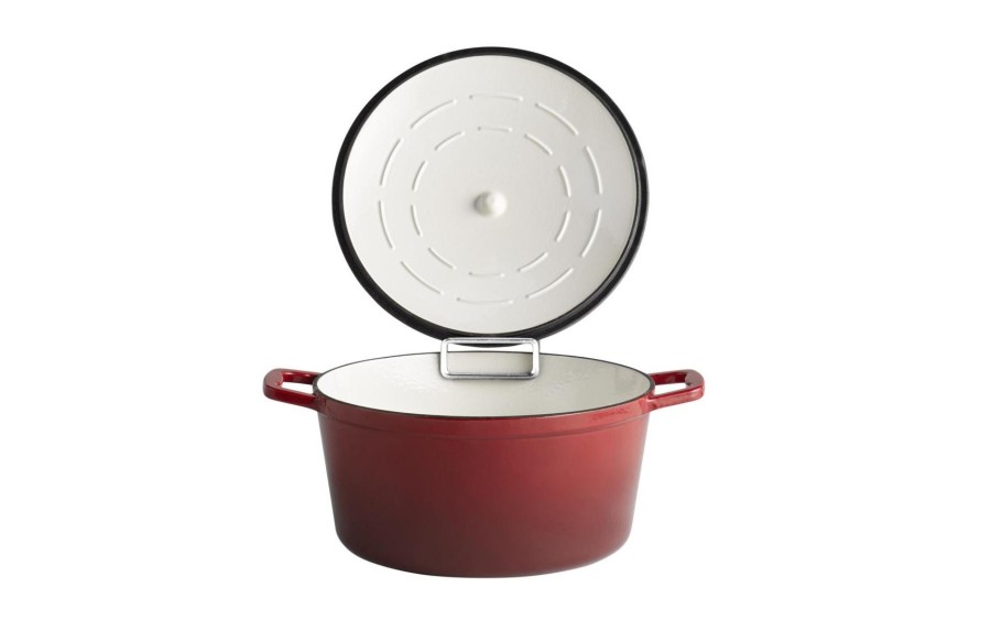 Garnek żeliwny 6 L Stars red