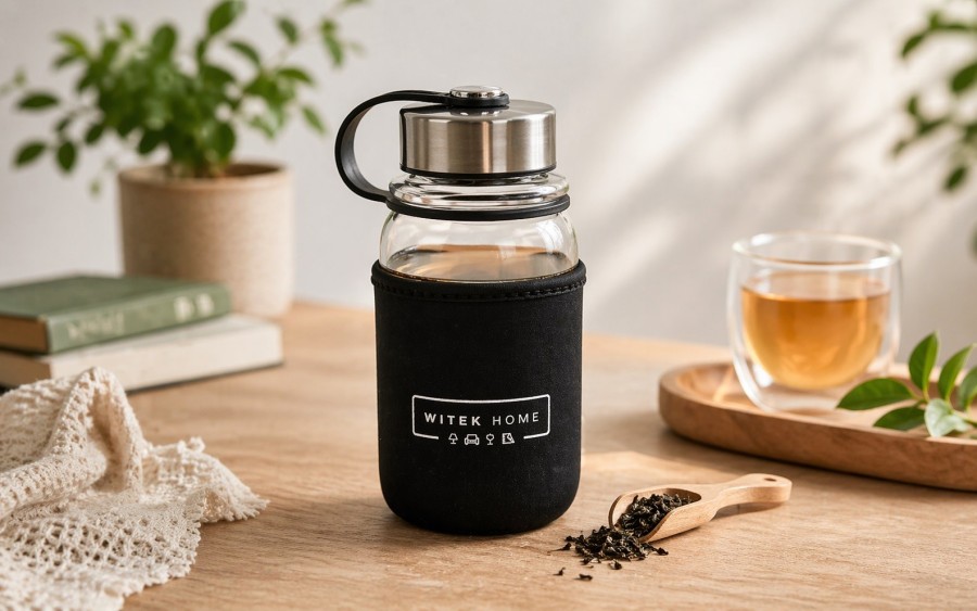 Butelka szklana/termos 700ml w pokrowcu
