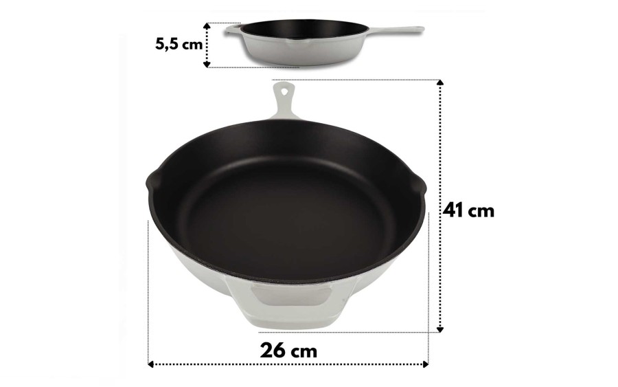 Patelnia żeliwna emaliowana 26 cm szara DR10 INDUKCJA PIEKARNIK GAZ