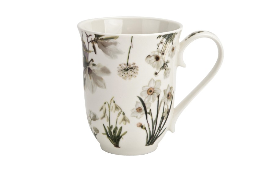 Kubek porcelanowy 460 ml BIAŁE KWIATY vintage w pudełku prezentowym Spring in Bloom