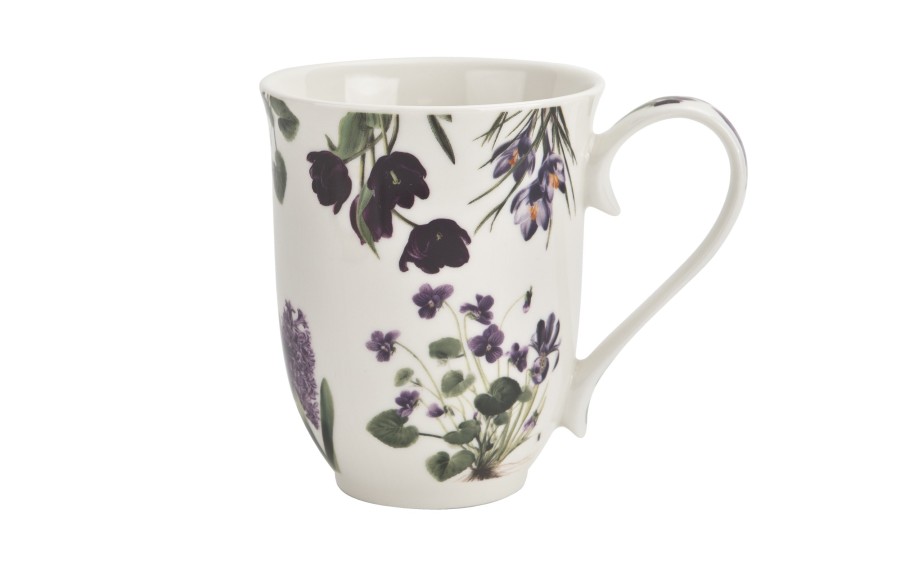Kubek porcelanowy 460 ml FIOLETOWE KWIATY vintage w pudełku prezentowym Spring in Bloom