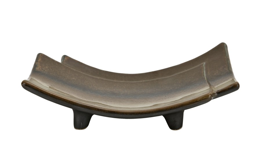 Ceramiczna patera ONDES 21x11 cm z uniesionymi brzegami – designerska, do sushi i przystawek
