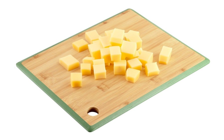 Deska do krojenia 27x19 cm z zieloną krawędzią  bambus KESPER 58271