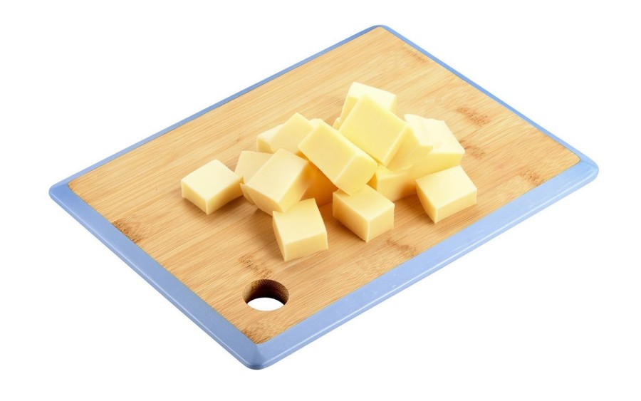 Deska do krojenia 27x19 cm z niebieską krawędzią  bambus KESPER 58272