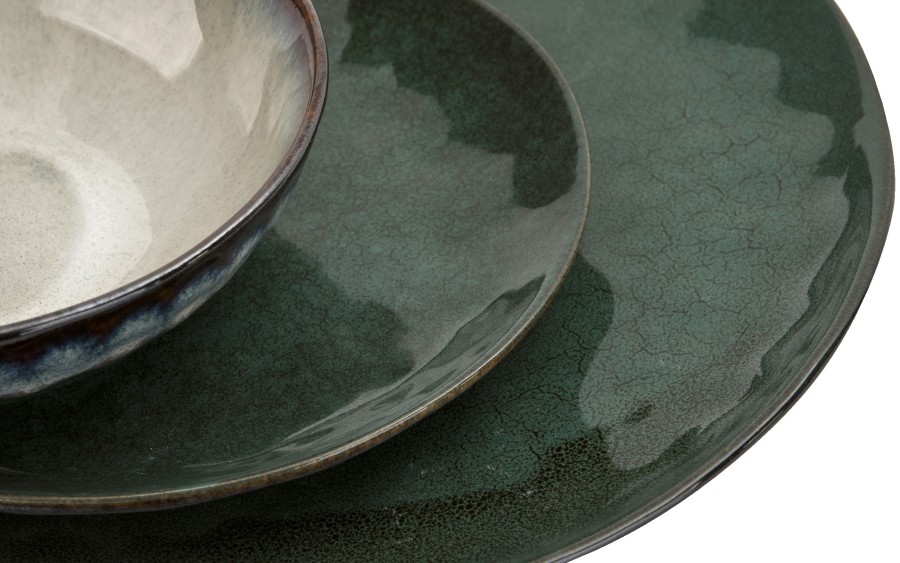 Serwis obiadowy ceramiczny OMBRES 18 el. zielono-szary MPLCO