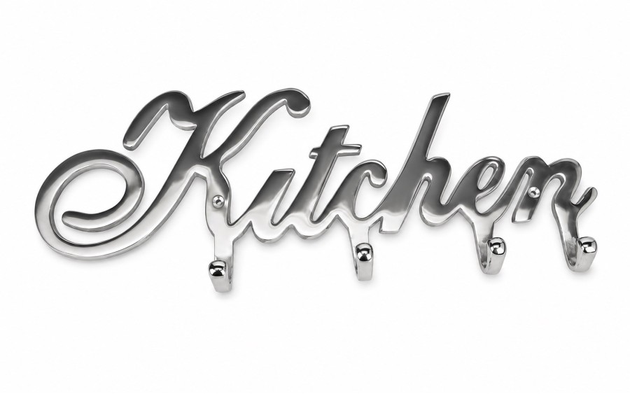 Wieszak Kitchen 4 Haki Metalowy Srebrny Połysk Do Kuchni Loft Glamour