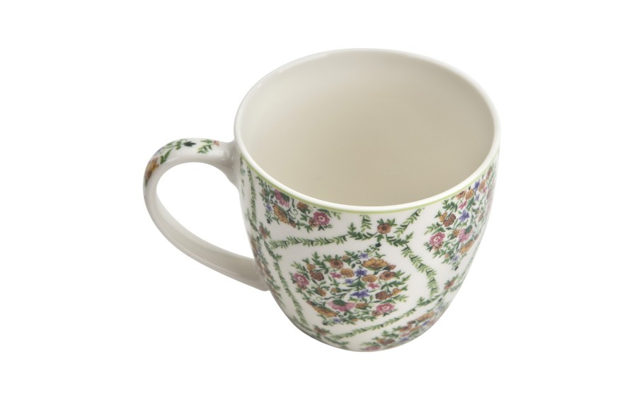 Kubek porcelanowy 460 ml Fiori w koszyczku