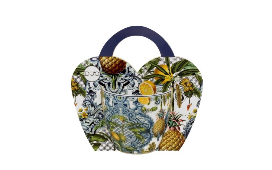 Kubek porcelanowy 460 ml Soledad w koszyczku